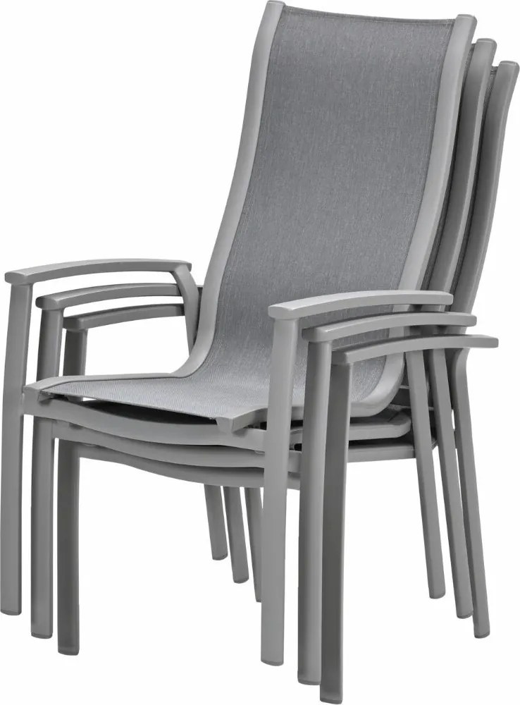 Garden Impressions Hilly tuinstoel stapelbaar taupe - 4 stuks