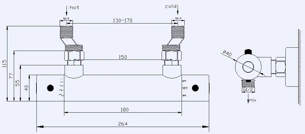 Mueller Round thermostatische douchekraan 15cm RVS Look