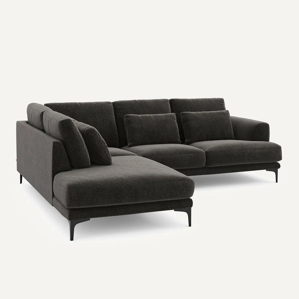 Hoekbank links fluweel chenille Marsile