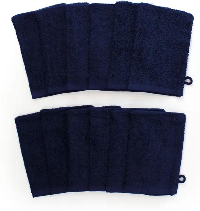 The One Towelling 12-PACK: Washandjes - 16 x 21 cm - Navy
