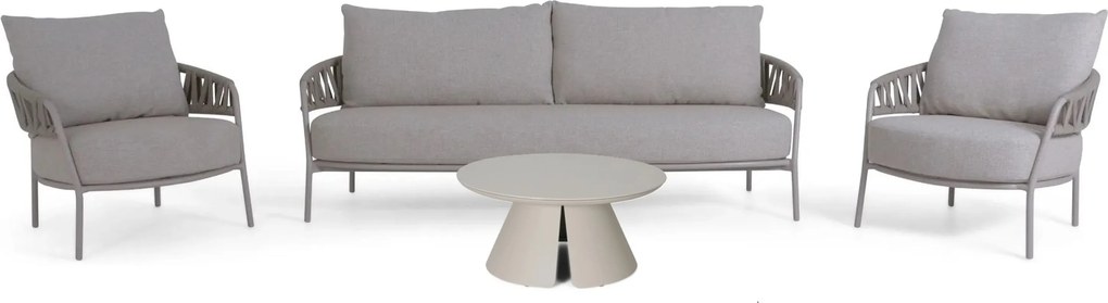 Stoel en Bank Loungeset 5 personen Rope Taupe  4 Seasons Outdoor Calma/Cayora