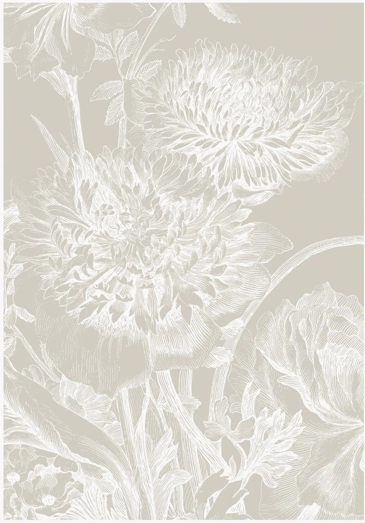 Behang Engraved Flowers