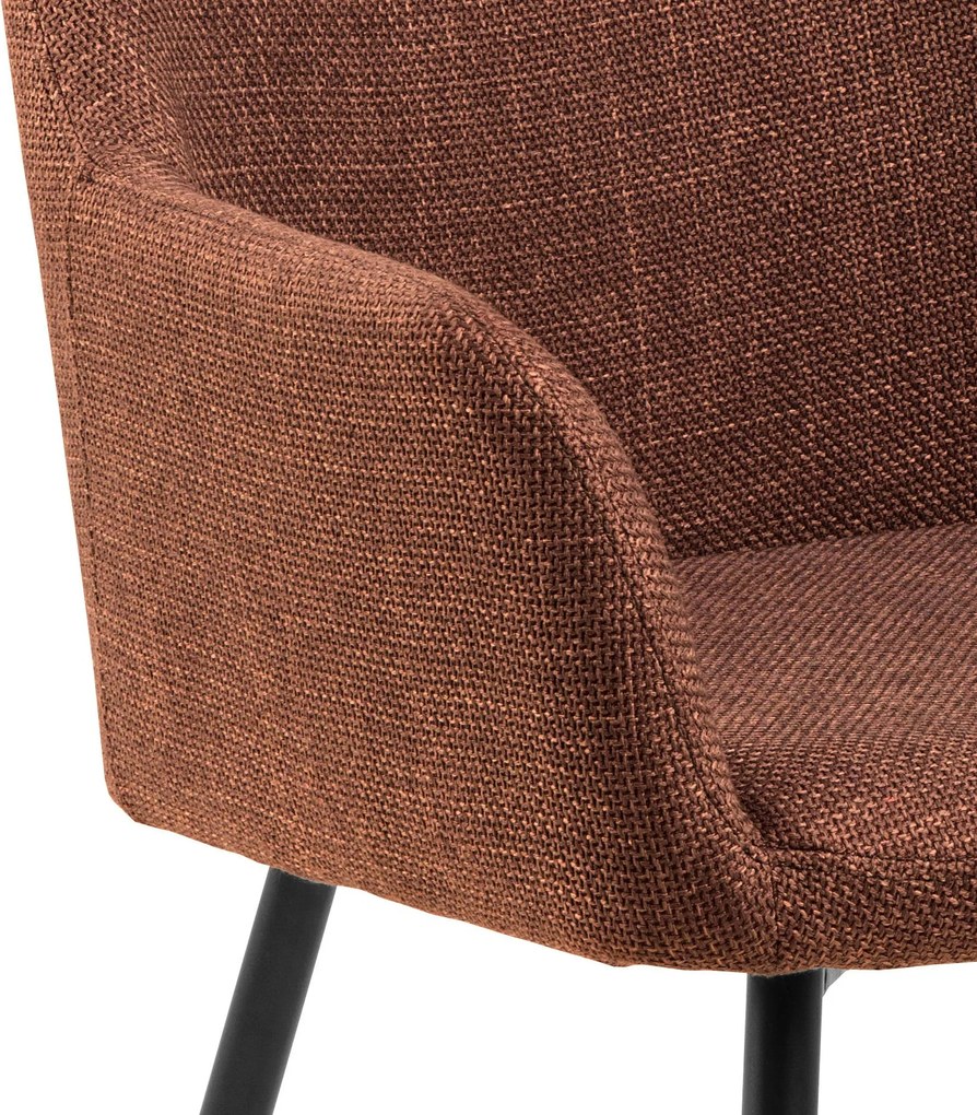 VERA Terracotta (stof Basel 44) - MODERN GESTOFFEERDE KUIPSTOEL VOOR WOONKAMER/EETKAMER LOFT