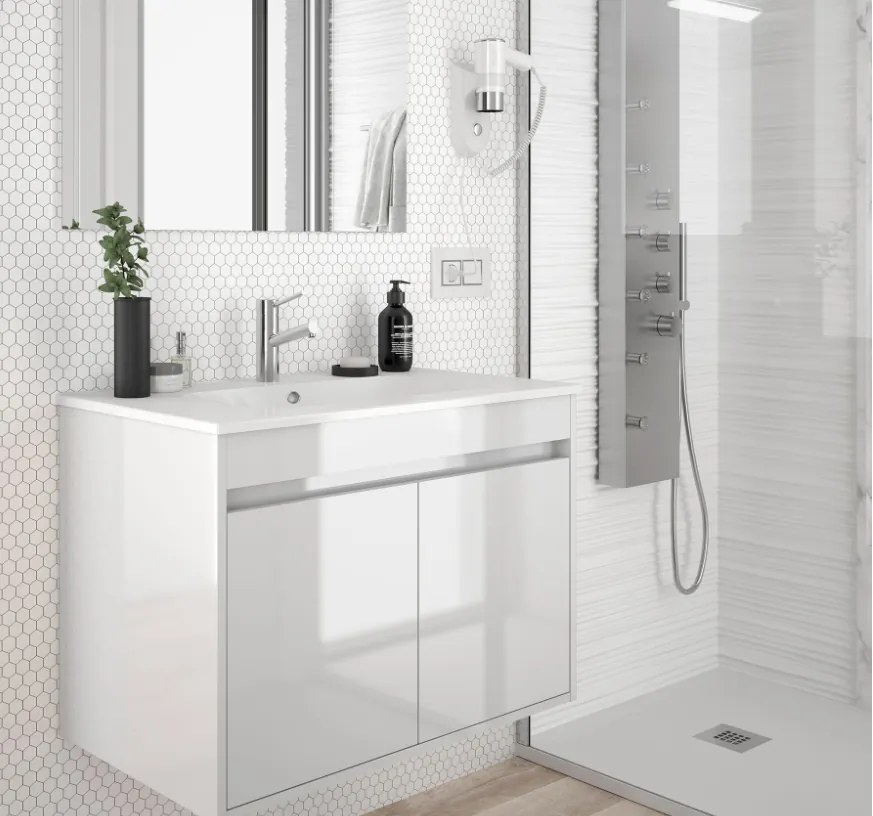 Muebles Fusion badmeubel hoogglans wit 70cm