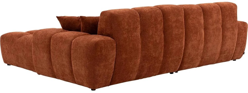 Goossens Excellent Bank Kubus - 40 X 40 Cm Stiksel rood, stof, 1,5-zits, modern design met chaise longue links