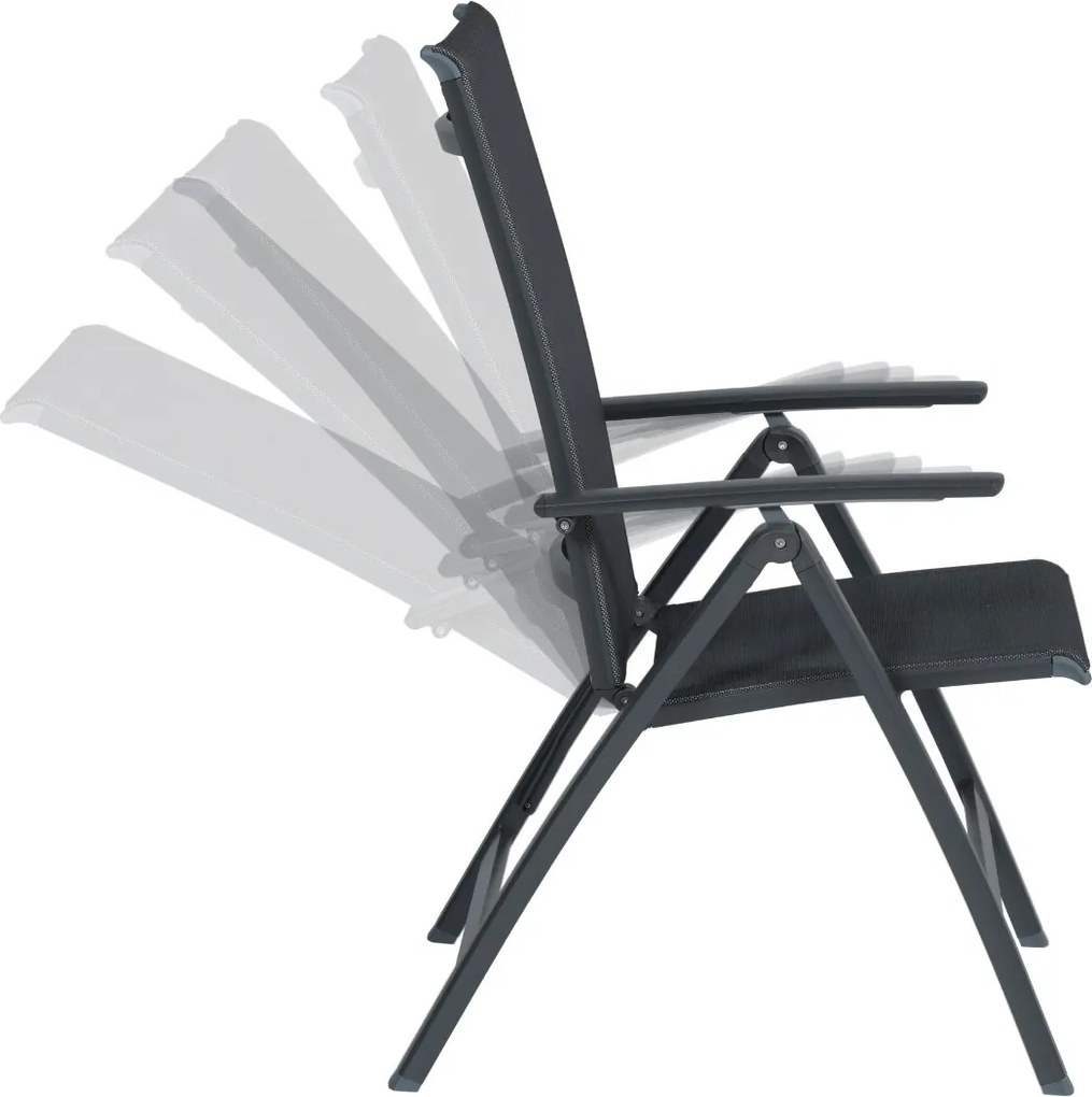 Garden Impressions Santos tuinset 5-delig - Kasper tuintafel 160x84 cm donker grijs