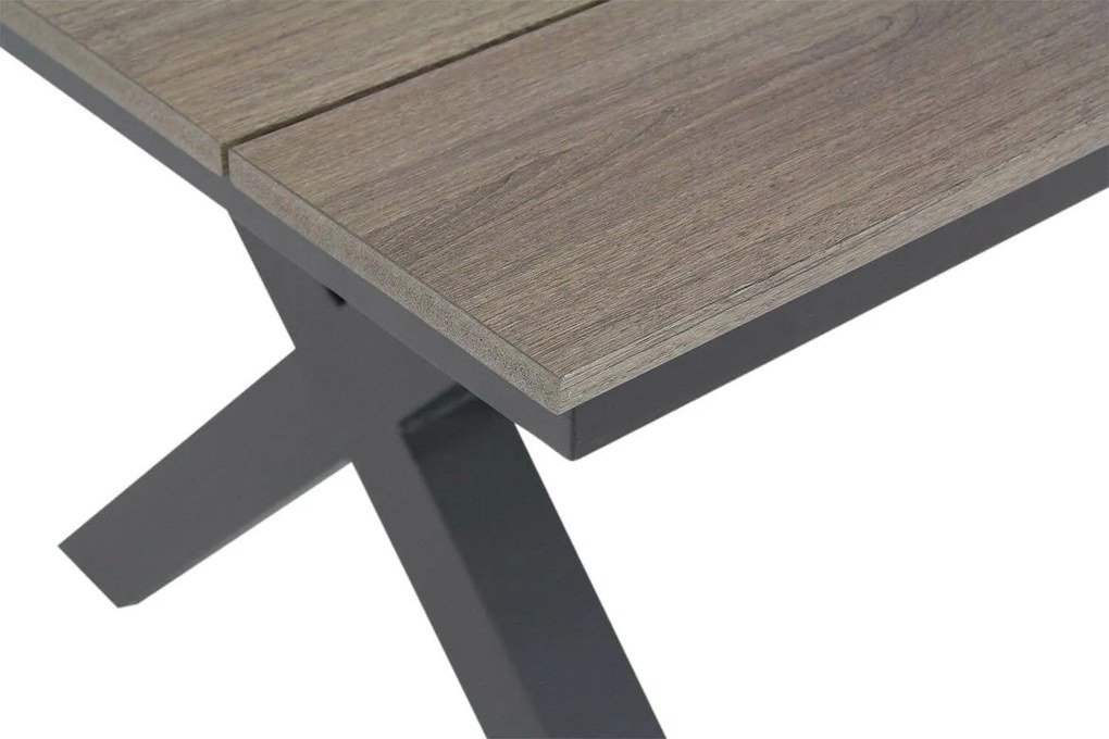 Dining Tuintafel rechthoekig 240 x 92 cm Aluminium/polywood Grijs Forest