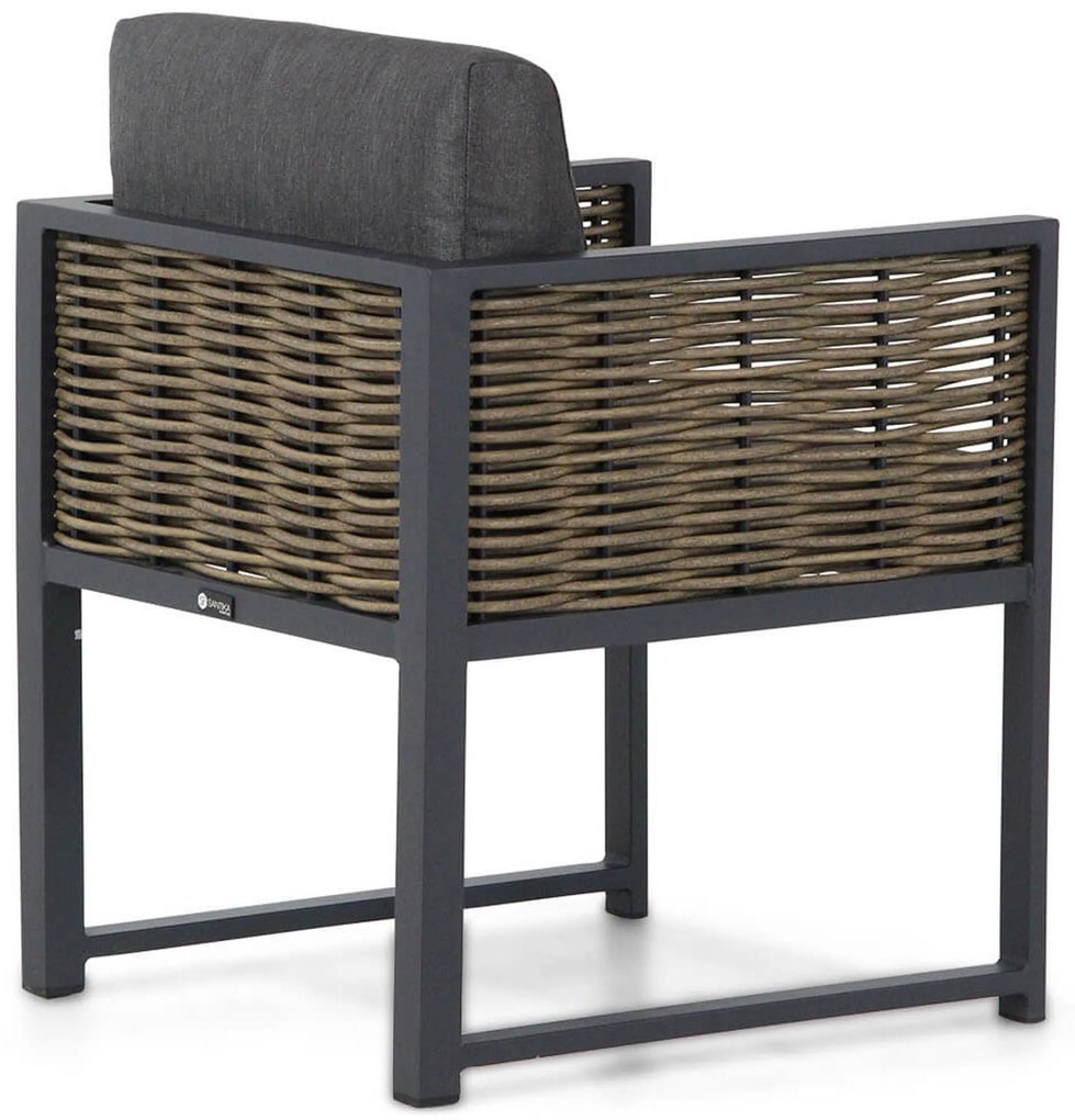 Tuinset 6 personen 230 cm Aluminium/wicker Grijs Santika Furniture Santika