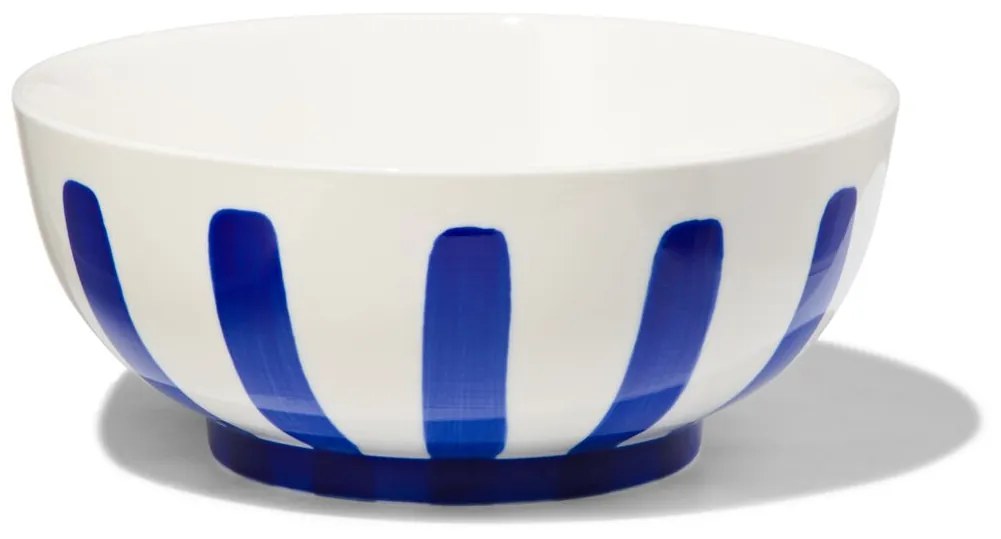 HEMA Schaaltje Ø15cm Tafelgenoten New Bone Wit Met Blauw (felblauw)