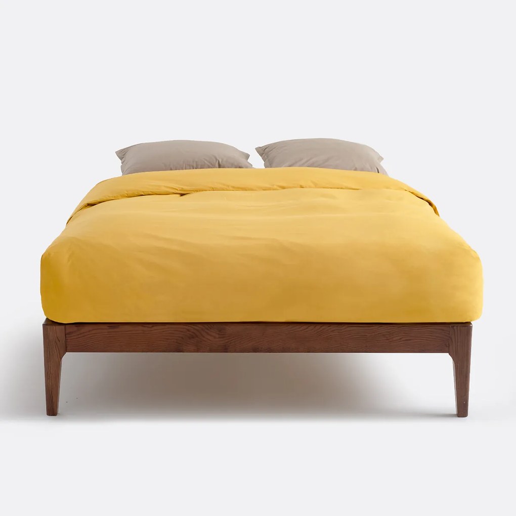 Bed in massief essenhout met lattenbodem , Agura