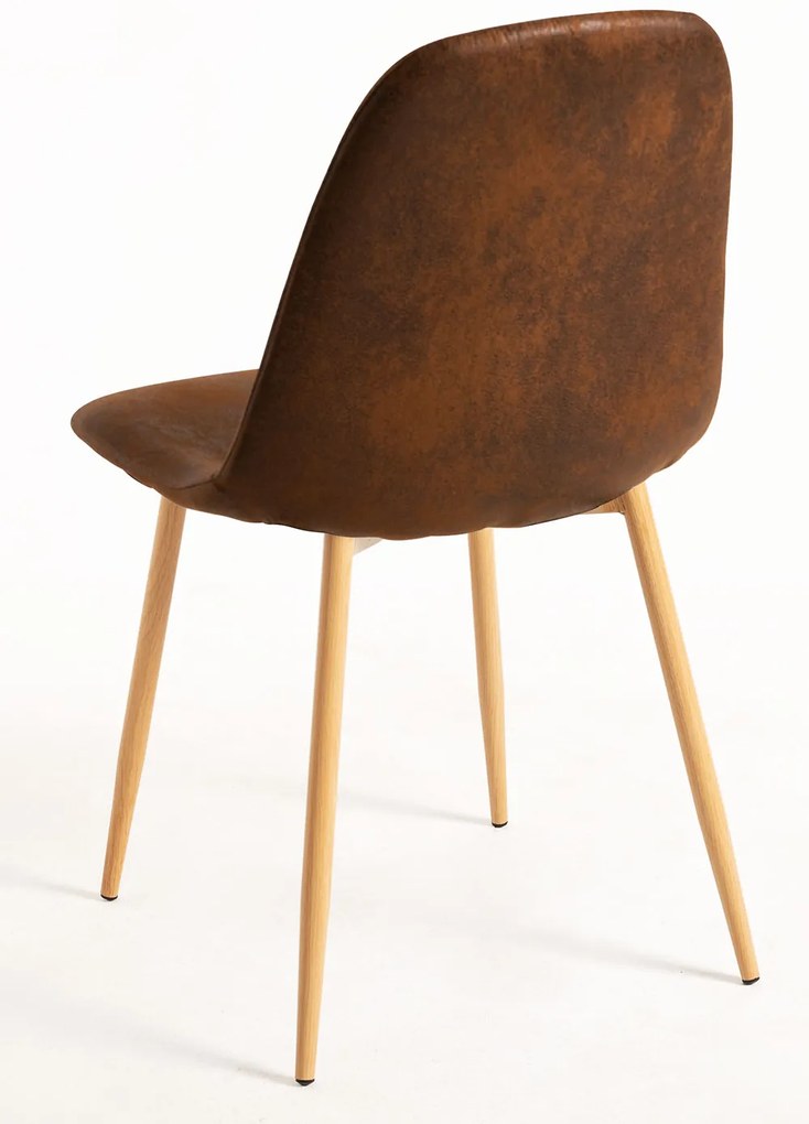 Pak 4 Teok Kunstlederen Stoelen