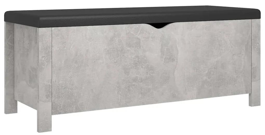 vidaXL Opbergbox met kussen 105x40x45 cm spaanplaat betongrijs
