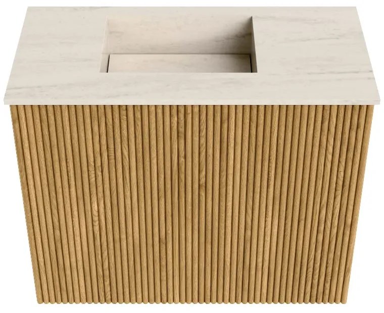 Mondiaz Joya DLux 50cm toiletmeubel oak met wastafel faye links zonder kraangat meli