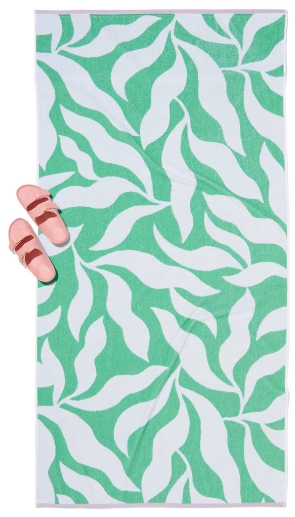 HEMA Strandlaken 90x180 Bladeren (blauw)