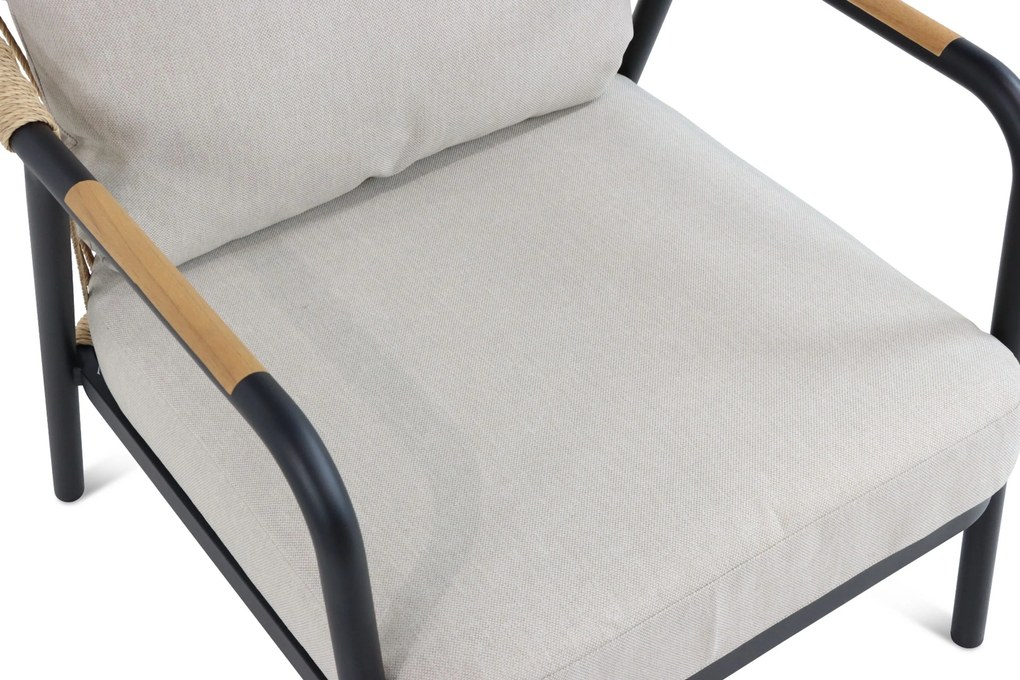 Stoel en Bank Loungeset 5 personen Aluminium/wicker Zwart Hartman Nice