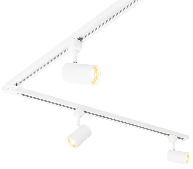 Modern railsysteem met 5 Spot / Opbouwspot / Plafondspots wit 1-fase - Iconic Jeana GU10 Scandinavisch Binnenverlichting Lamp