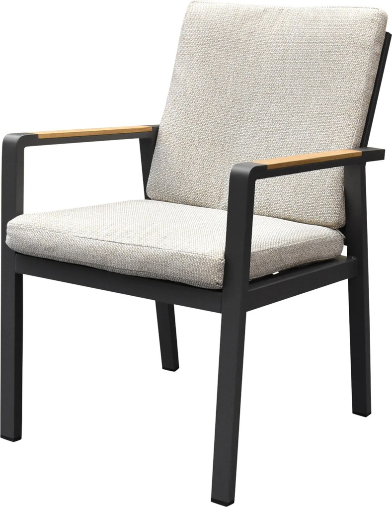 Lola dining tuinstoel aluminium antraciet - soft grey
