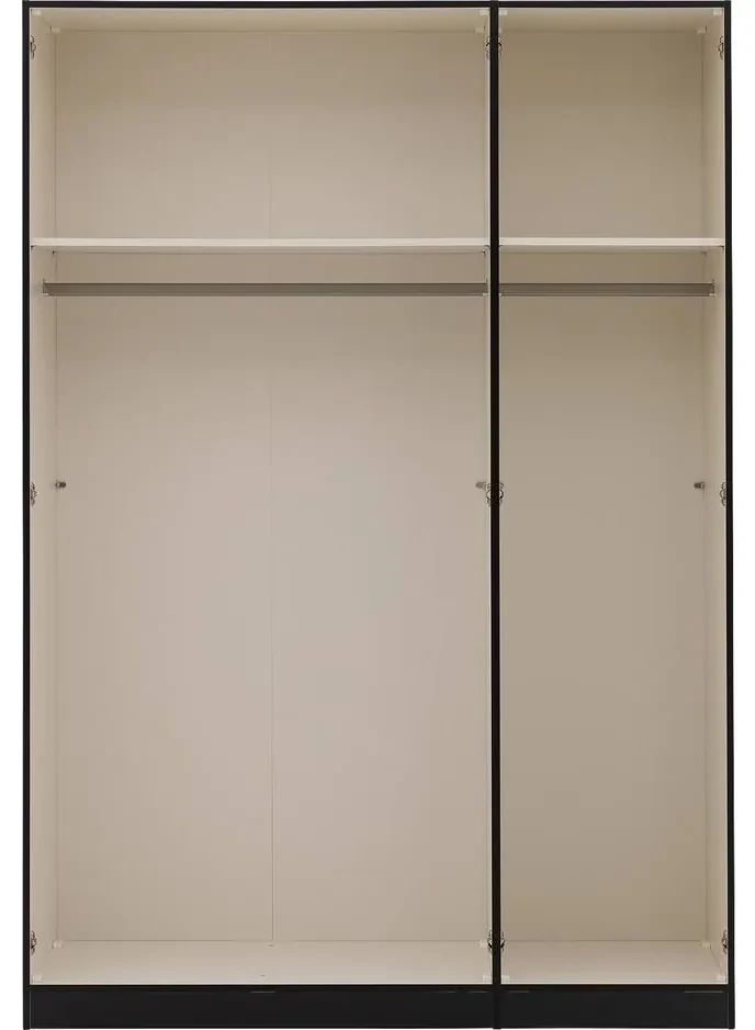 Goossens Kledingkast Easy Storage Ddk, Kledingkast 153 cm breed, 220 cm hoog, 2x glas draaideur en 1x spiegel draaideur midden