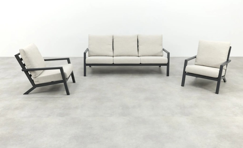 Boston stoel bank (3-zits) loungeset - 3-delig