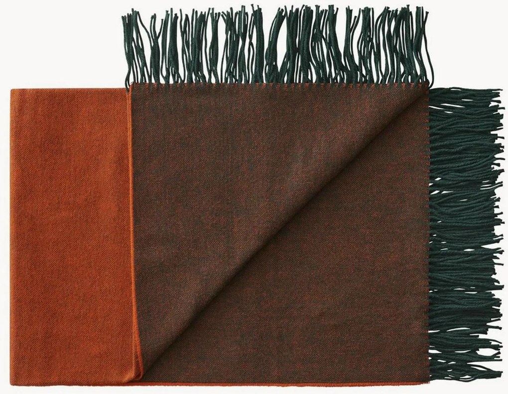 Plaid Franja van wolmix met franjes