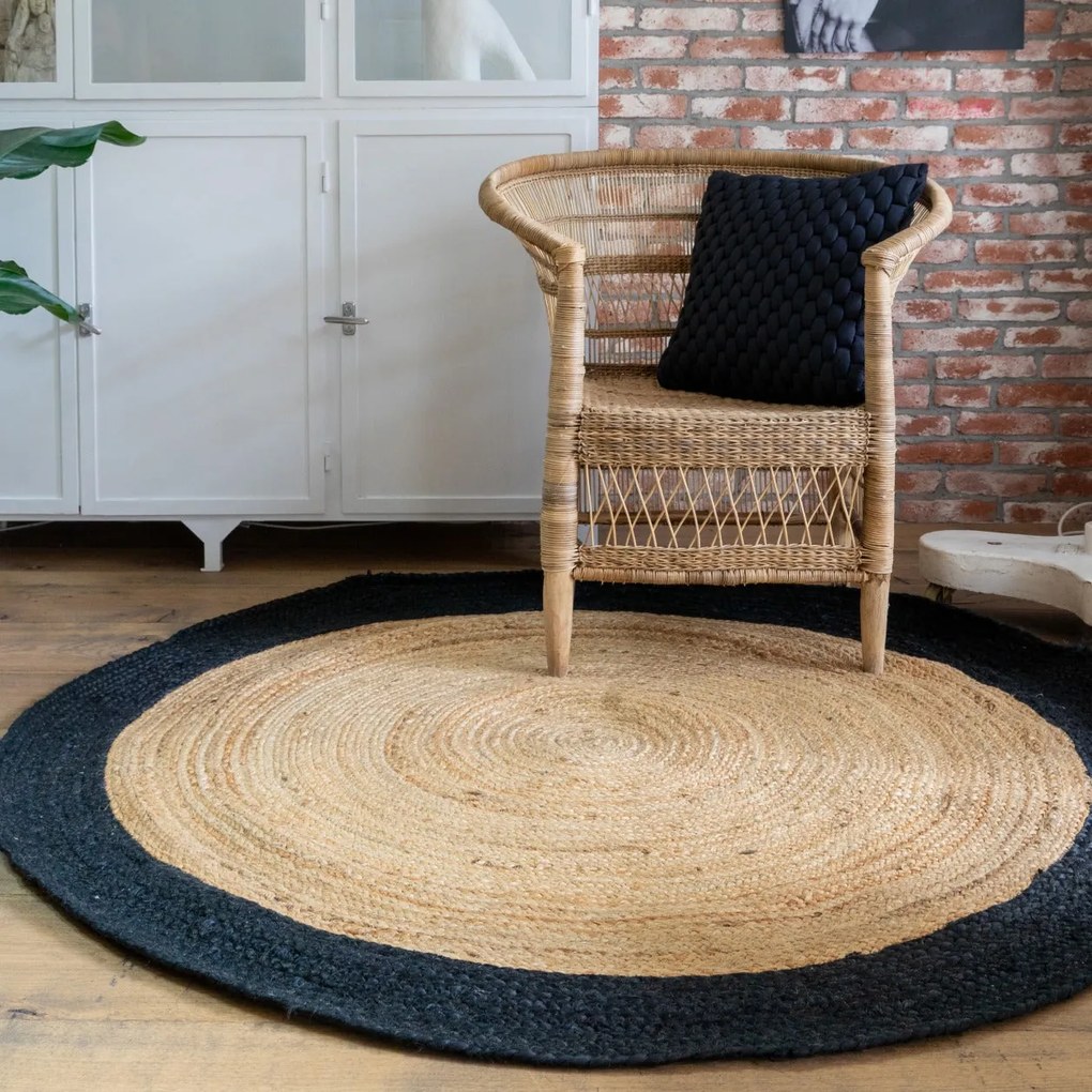 Vloerkleed Nico jute rond | Casa Caron