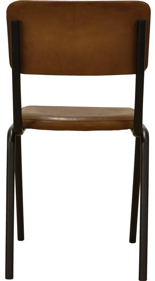 Goossens Eetkamerstoel Chaplin cognac leer leuning, urban industrieel
