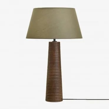 Malva Mangohouten Tafellamp ↑40 Cm & Saliegroen Ø40 Cm Monaco - Sklum