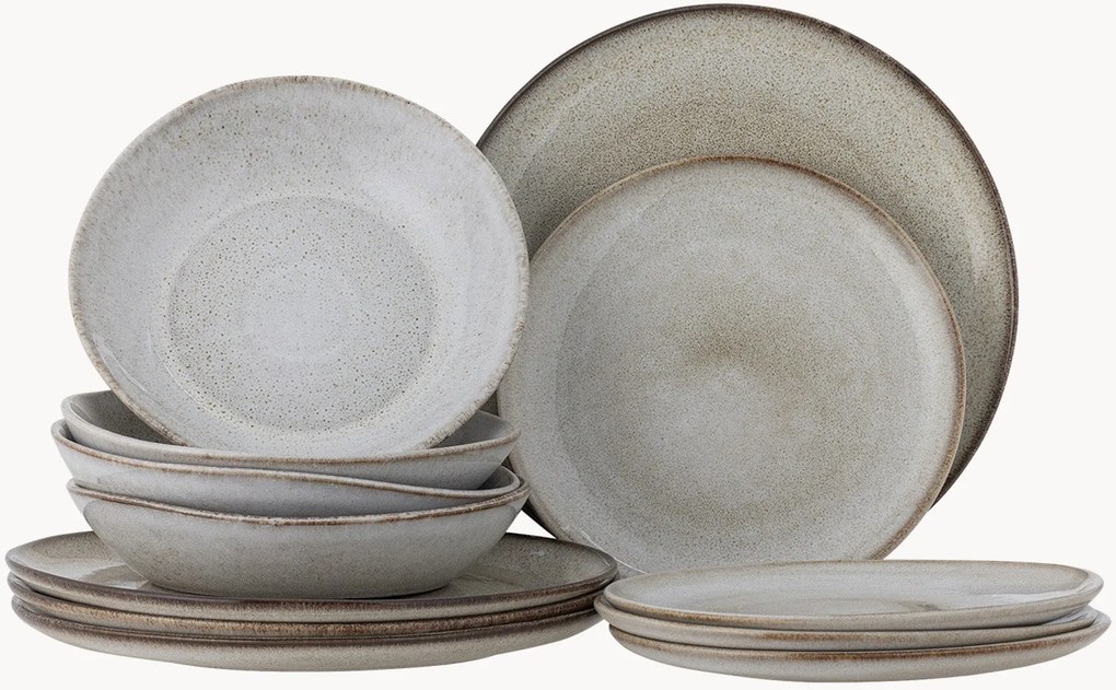 Serviesset Sandrine van keramiek, 12-delig