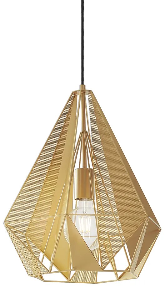 Industriële hanglamp goud met mesh - Carcass