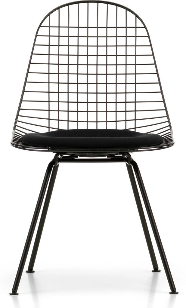 Vitra Eames Wire Chair DKX-5 stoel gepoedercoat onderstel zwart