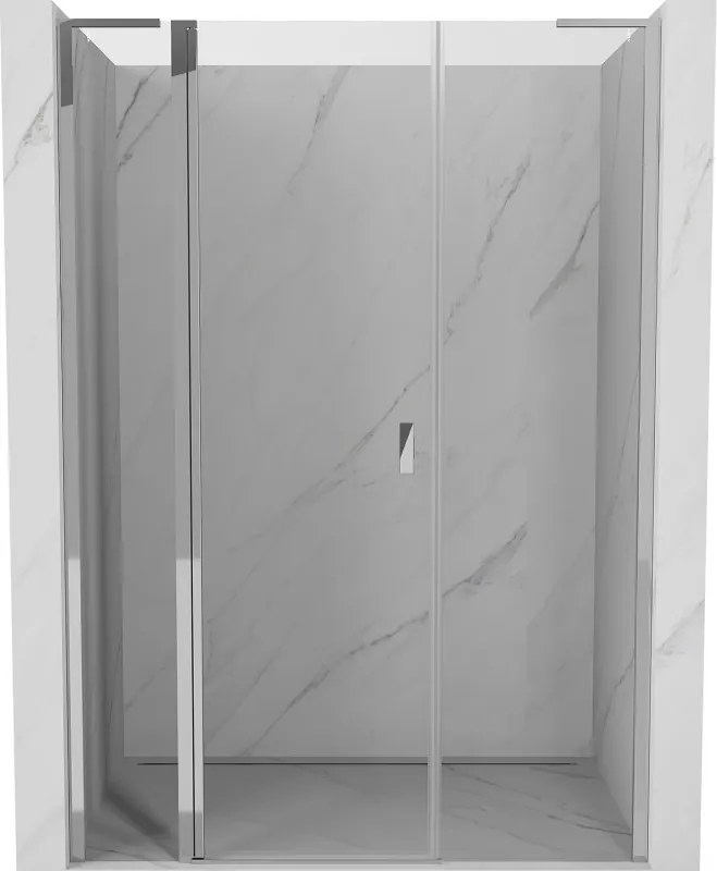 Mexen Mist L draaideur douchedeur 140 cm, transparant, chroom - 8A4L-140-001-01-00