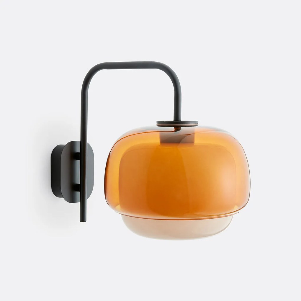 Wandlamp in gekleurd glas en metaal, Kinoko