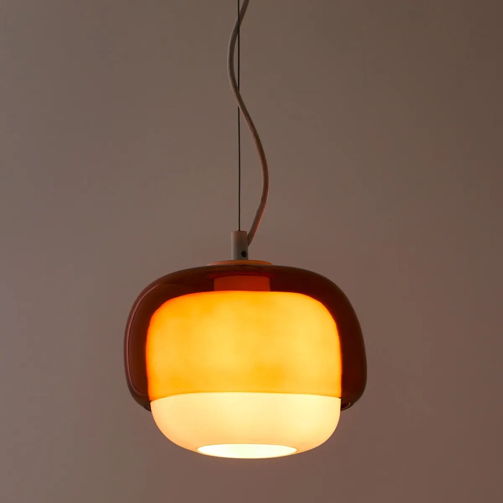 Hanglamp in gekleurd glas,Ø21,5 cm, Kinoko