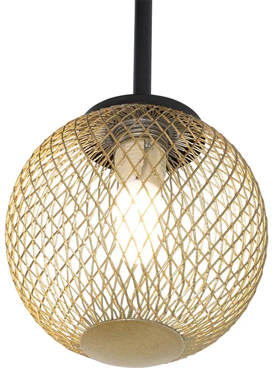 Moderne plafondlamp zwart met goud 5-lichts - Athens Wire Landelijk G9 rond Binnenverlichting Lamp