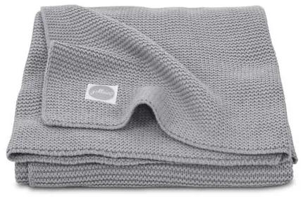 Basic knit wiegdeken 75x100 cm stone grey