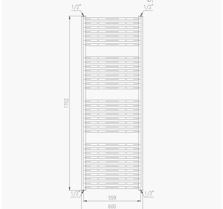 Plieger Palermo designradiator horizontaal 1702x600mm 921W zwart grafiet (black graphite)