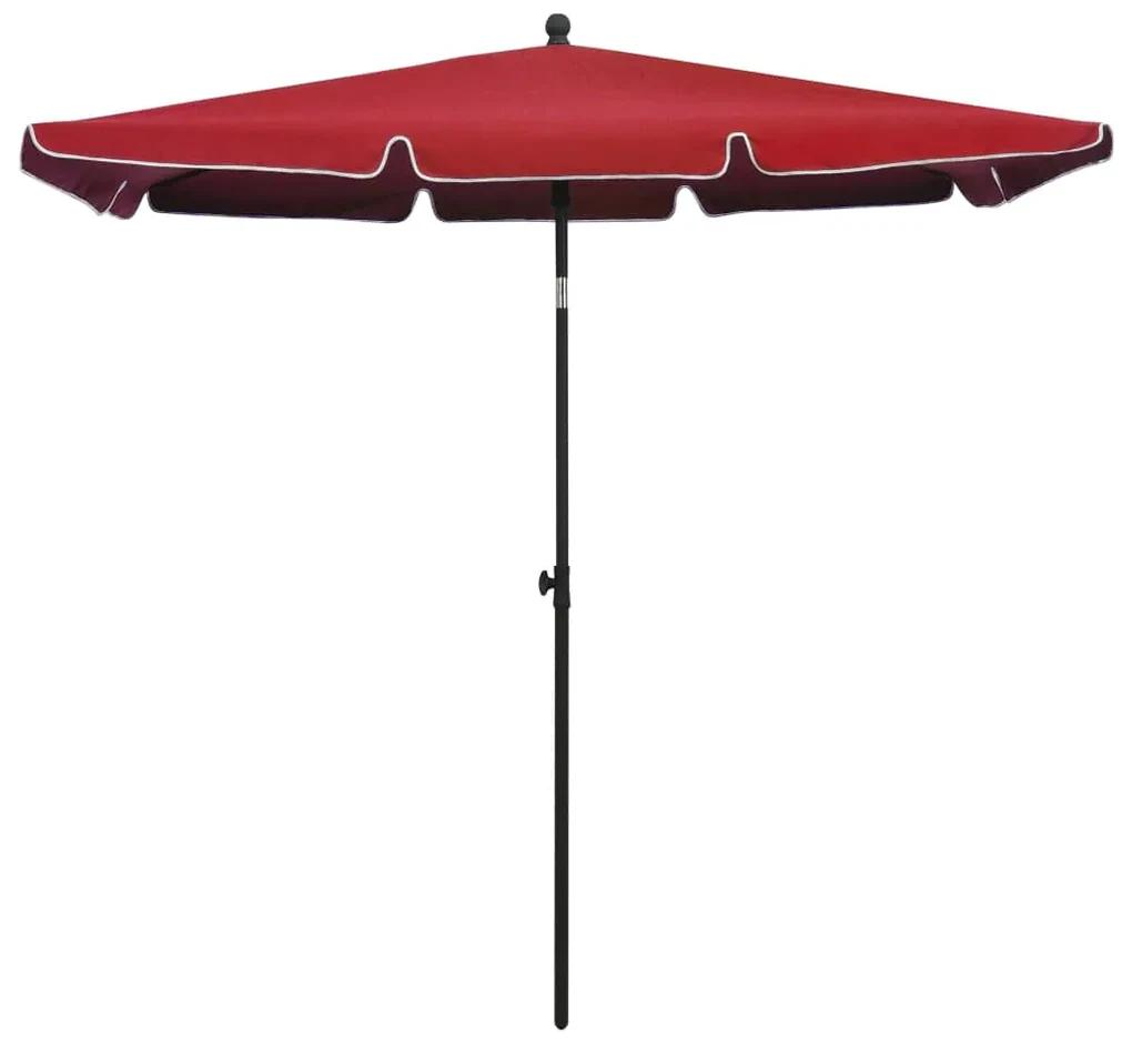 vidaXL Parasol met paal 210x140 cm bordeauxrood