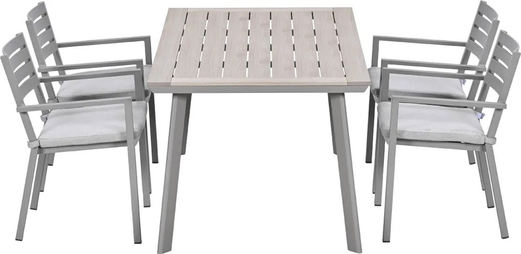 Garden Impressions Amarillo tuinset 5-delig - Penedo tuintafel 160x90 taupe
