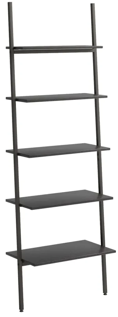 vidaXL Ladderrek met 5 schappen 64x34x185,5 cm zwart