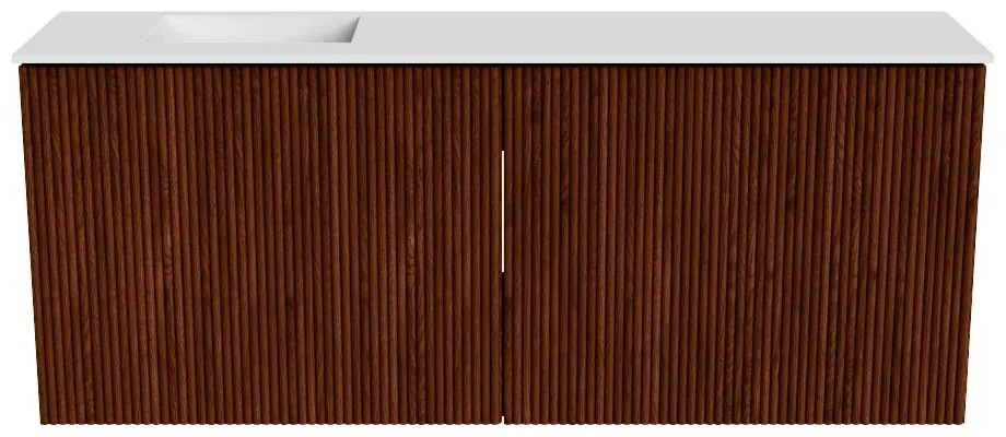 Mondiaz Joya 100cm toiletmeubel ruby met wastafel faye links 1 kraangat talc