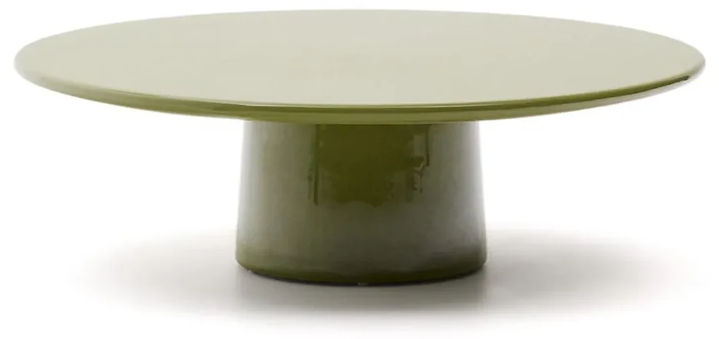 Kave Home Albanella Ronde Salontafel Groen Glanzend Cement 110 Cm - 110 X 110cm.