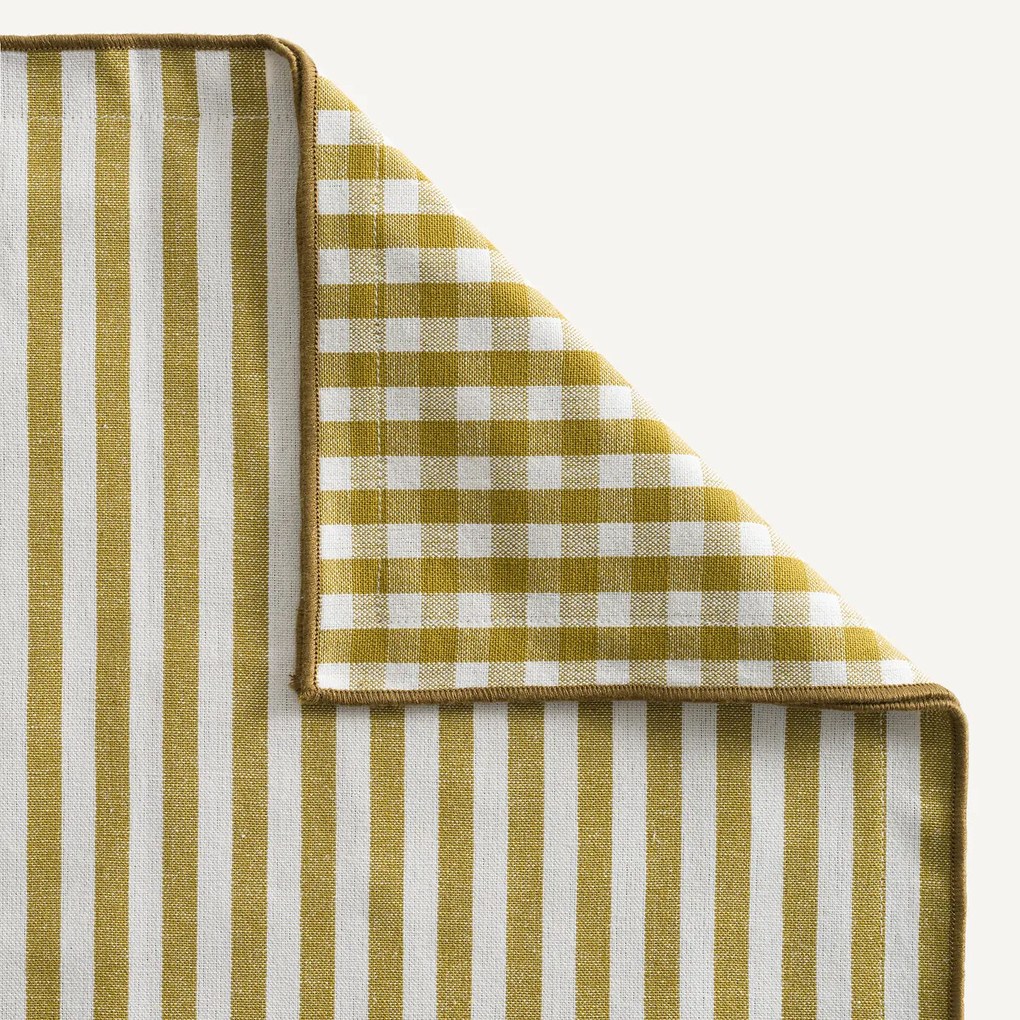 Set van 2 placemats, 30% gerecycled katoen, geweven-geverfd, Soizic