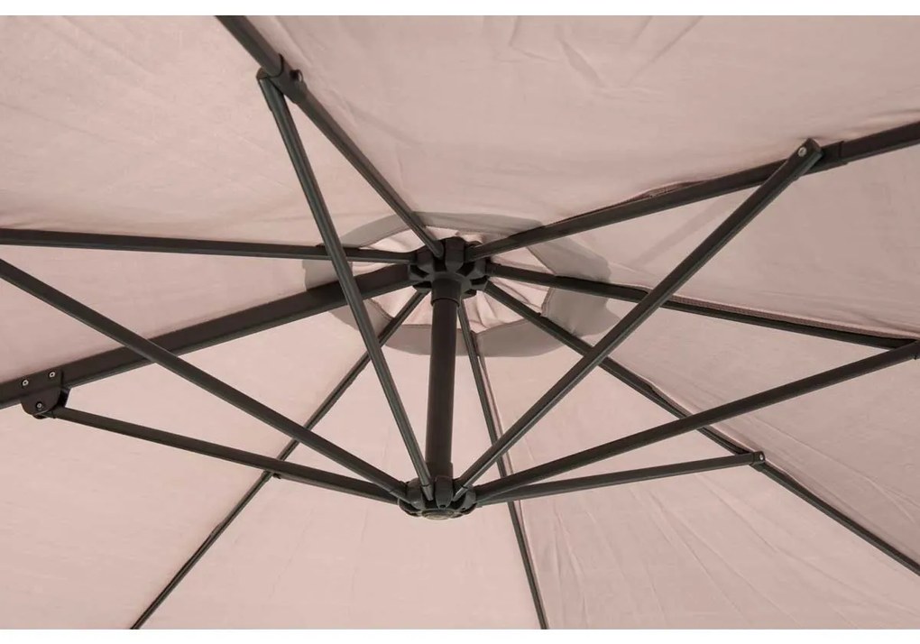 Garden Impressions Hawaii zweefparasol S Ø300 - donker grijs - taupe
