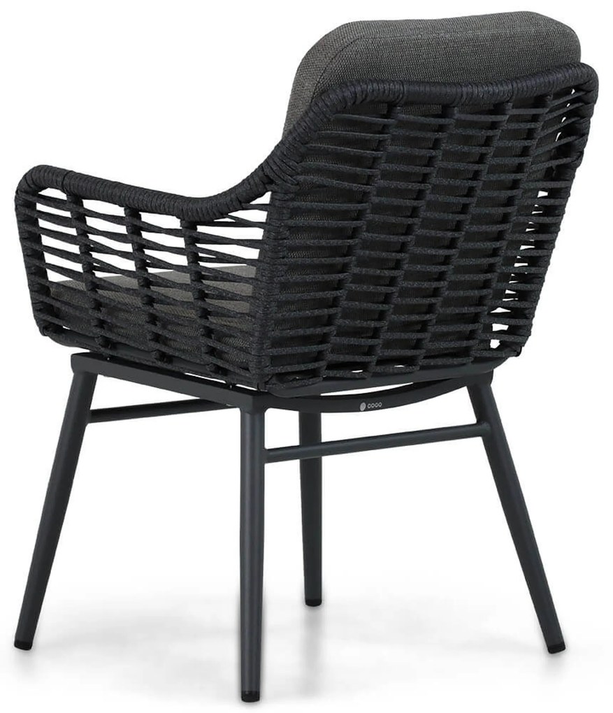 Tuinset Ronde Tuintafel 4 personen 120 cm Aluminium/wicker Grijs Coco Antoni/Vienna