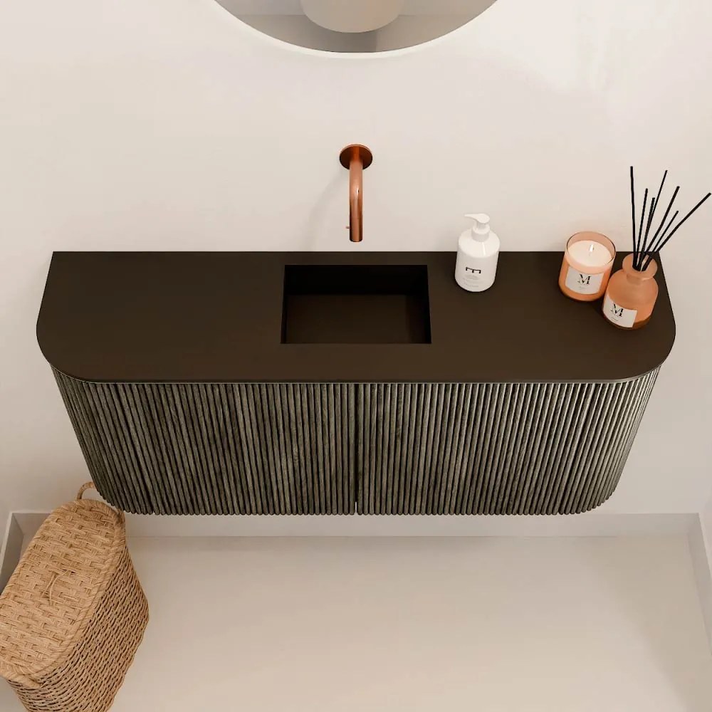 Mondiaz Joya 95cm toiletmeubel ronding links/rechts shadow met wastafel faye midden zonder kraangat urban