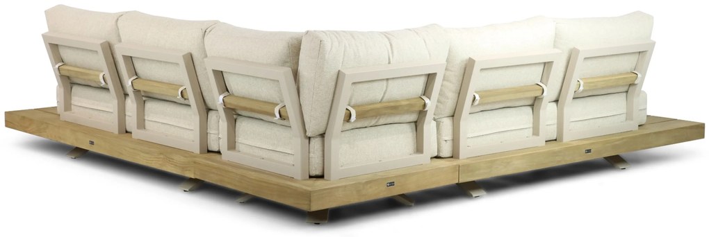 Hoek loungeset 5 personen Teak Taupe Santika Furniture Santika