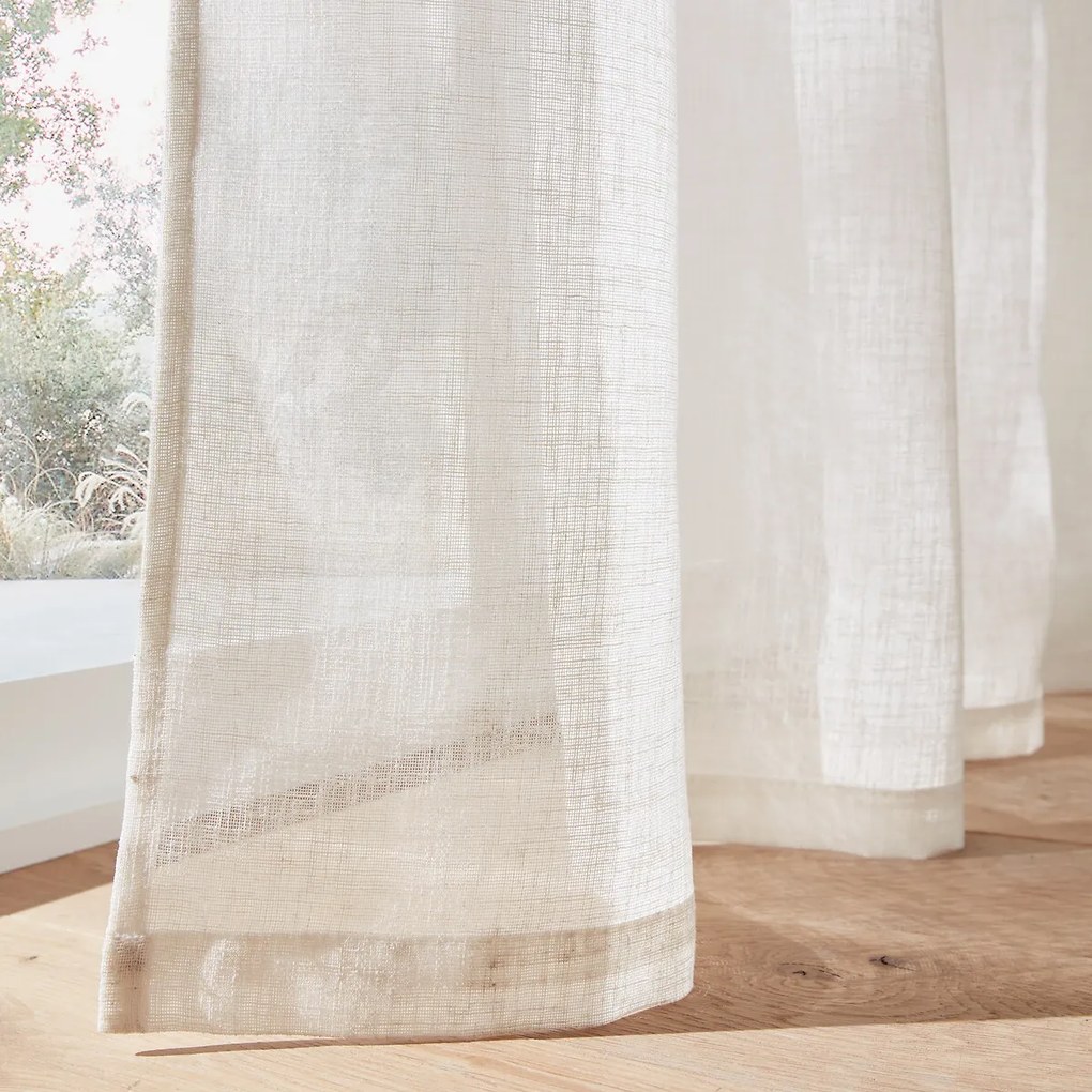 Glasgordijn, grote breedte, met oogjes, Nyong