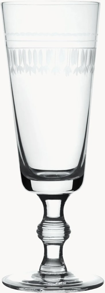 Mondgeblazen kristallen champagneglazen Ovals, 4-delig