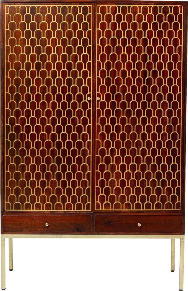 Kledingkast Mangohout Messing - 115x54x180cm.