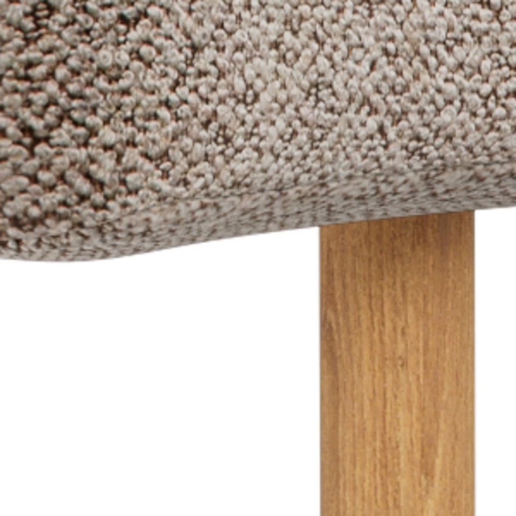 Mazzoni TORAY Latte Beige (stof Monza 60)/eiken naturel onderstel - GESTOFFEERDE EETKAMERSTOEL VOOR KEUKEN/EETKAMER